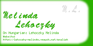 melinda lehoczky business card